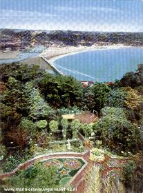 Katase Beach from Heiwa Tower Enoshima Japan 1961.jpg